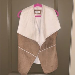 Tan Suede Fur Vest